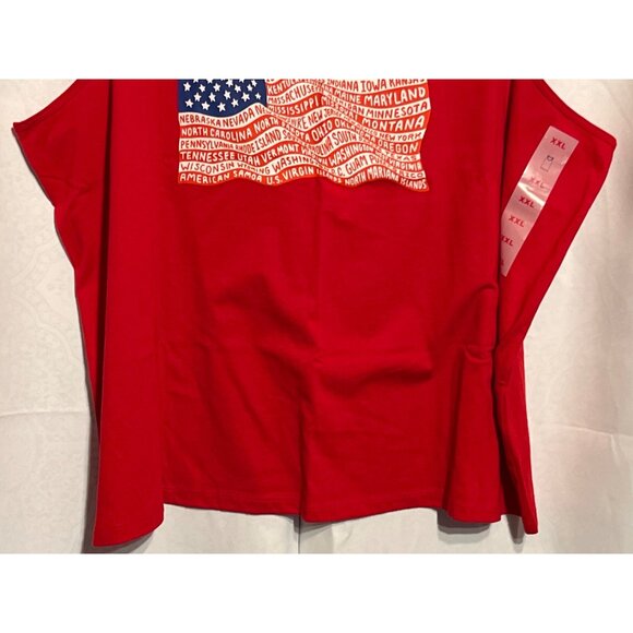 Old Navy Red Sleeveless Tank Top XXL Featuring USA Flag Graphic - Picture 5 of 9